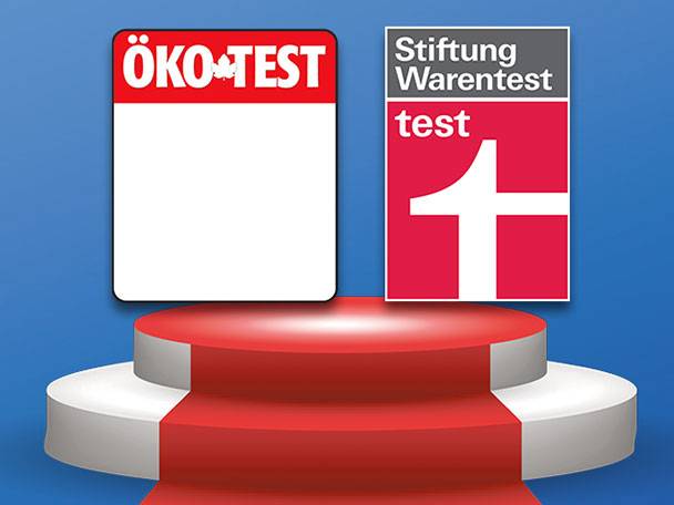 ÖKO-TEST und Stiftung Warentest Testergebnisse auf Podest.