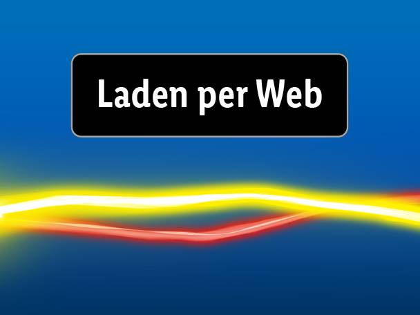 Web-Downloads: Gelbe und rote Linien auf blauem Hintergrund.