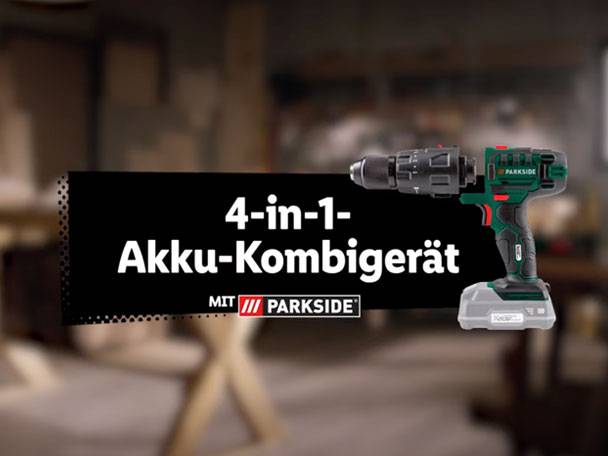 Parkside 4-in-1 Akku-Kombigerät.