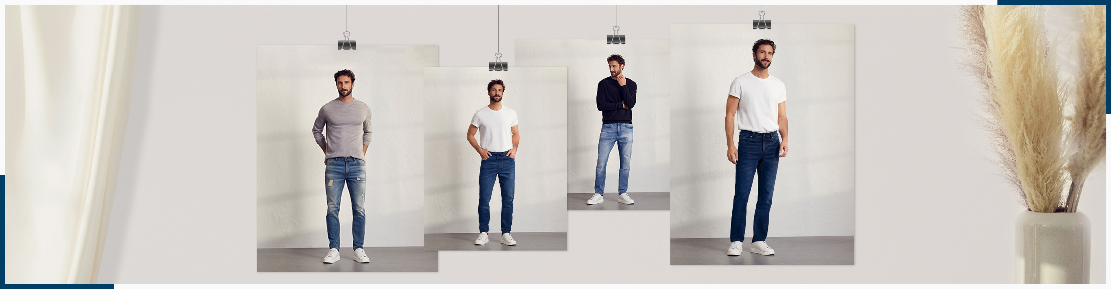 Jeans und T-Shirts für Herren.