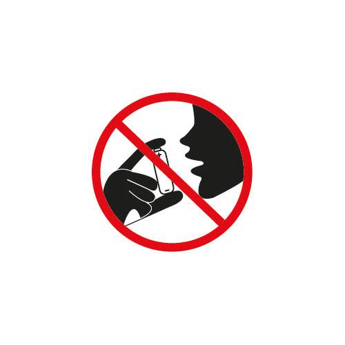 Verbotsschild: Keine Batterien verschlucken.