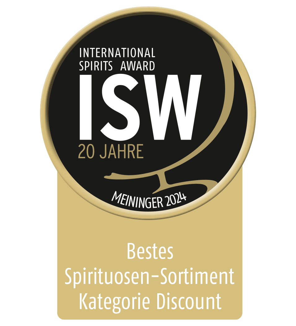 ISW Meininger 2024 Auszeichnung: Bestes Spirituosen-Sortiment, Kategorie Discount.