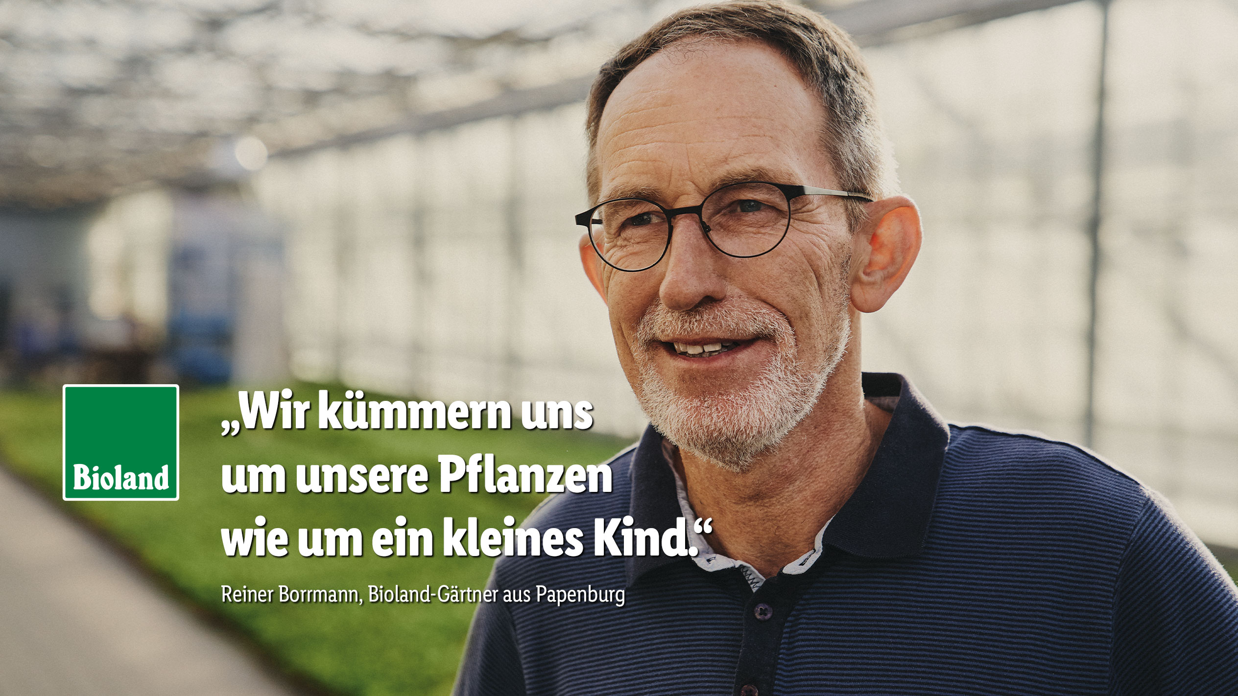 Bioland-Gärtner Reiner Borrmann in seinem Gewächshaus: „Wir kümmern uns um unsere Pflanzen wie um ein kleines Kind.“