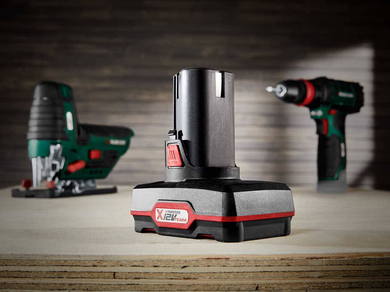 Parkside X12V Team Akku, Stichsäge und Bohrmaschine.