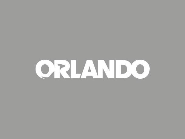 Orlando-Logo auf grauem Hintergrund.