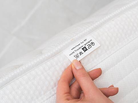 Bettwäsche, Waschanleitung.