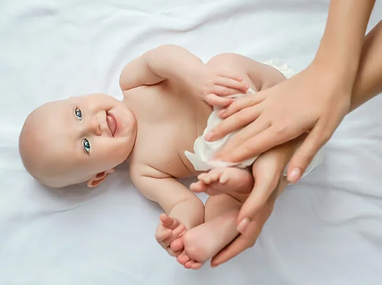 Babypflege, Feuchttücher.