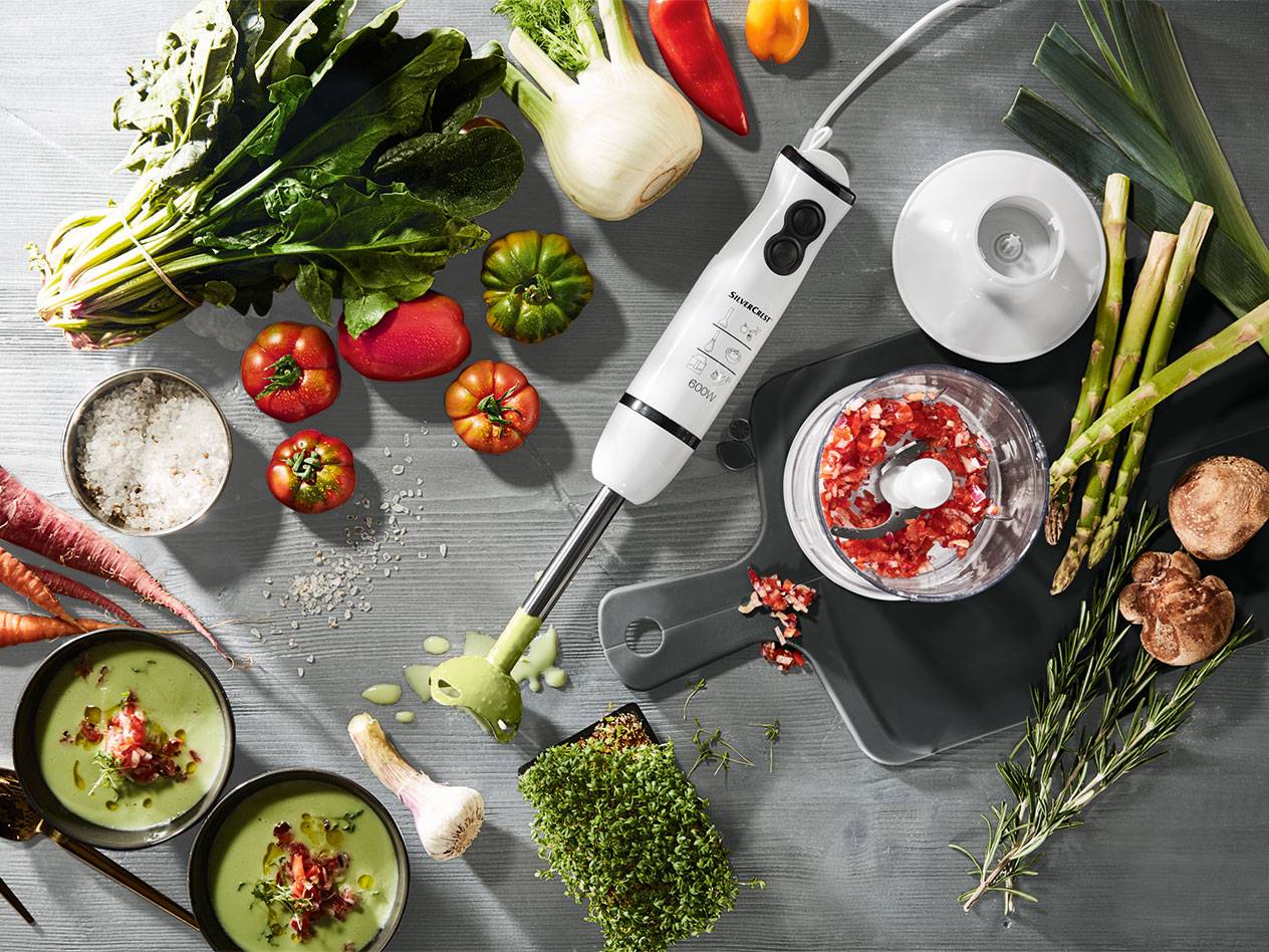 Silvercrest Stabmixer, Gemüse und Suppe.