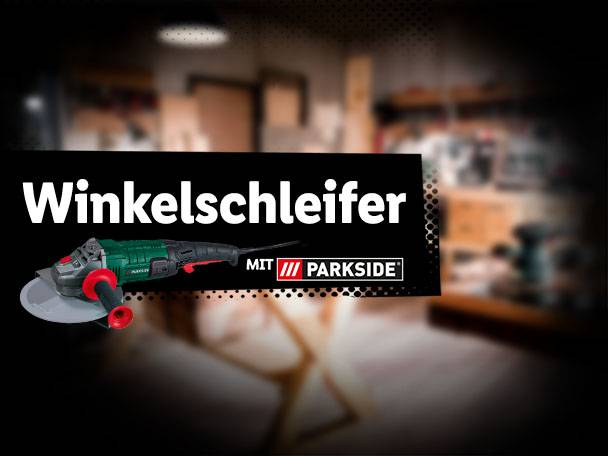 Parkside Winkelschleifer in der Werkstatt.