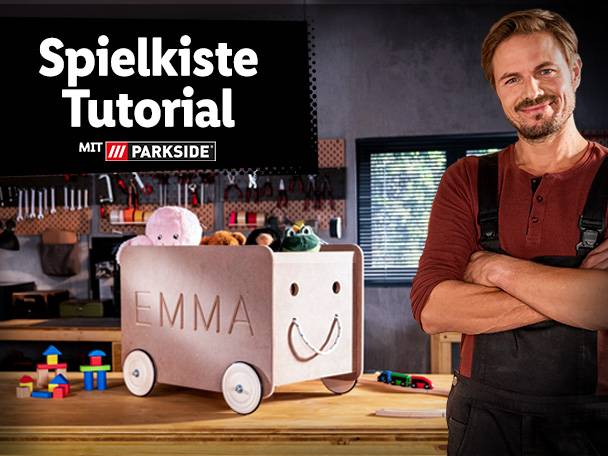 Parkside Spielzeugkisten-Tutorial, Spielzeug und Bausteine.