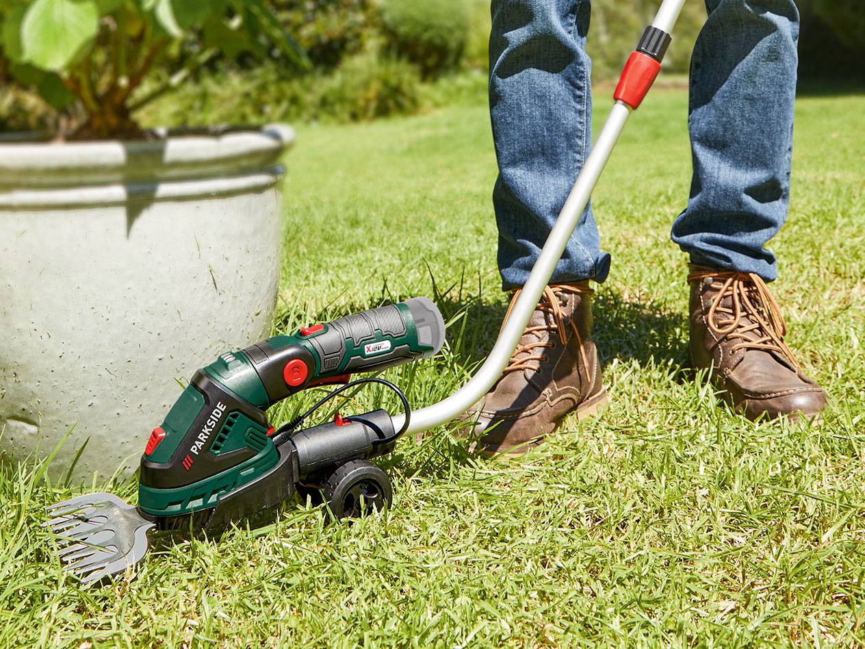 Parkside Rasen- und Kantenschneider im Einsatz.