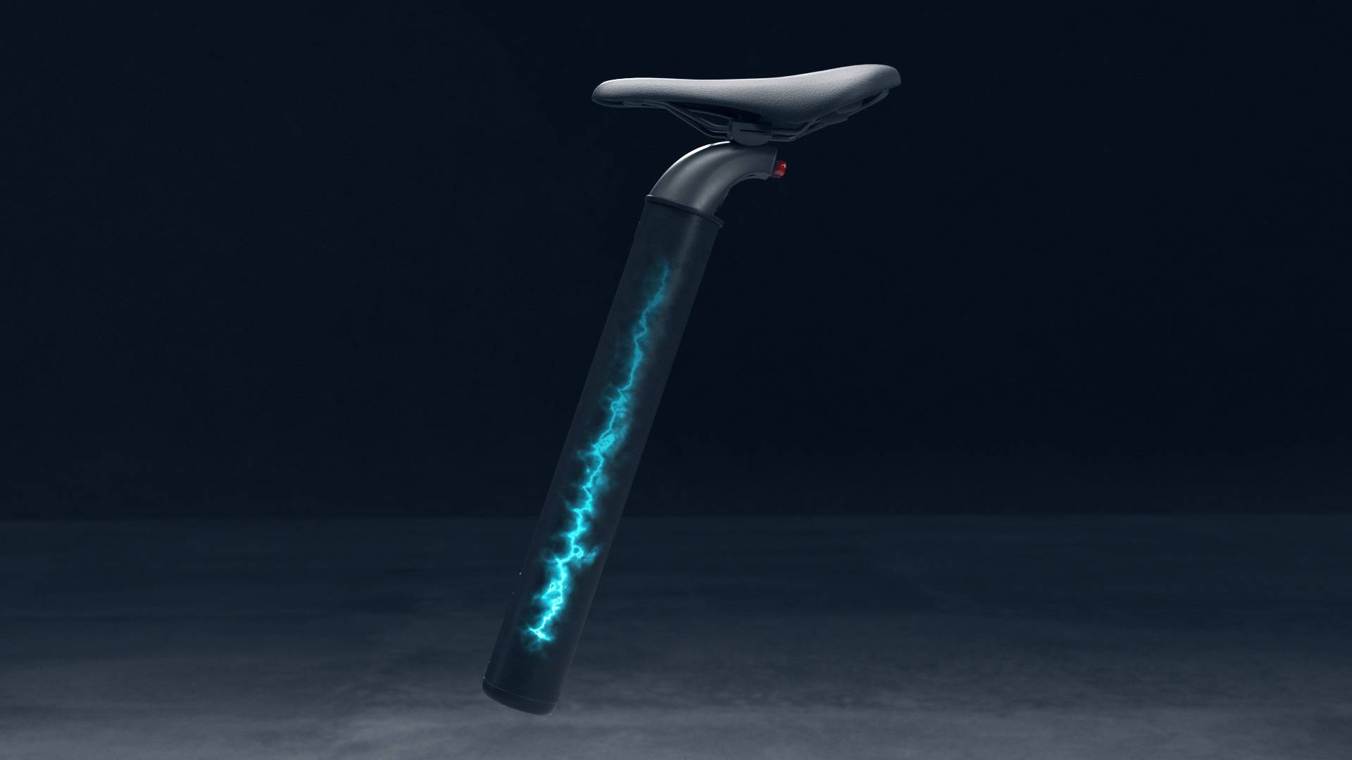 Fahrradsitz und Sattelstütze mit Elektroeffekt.