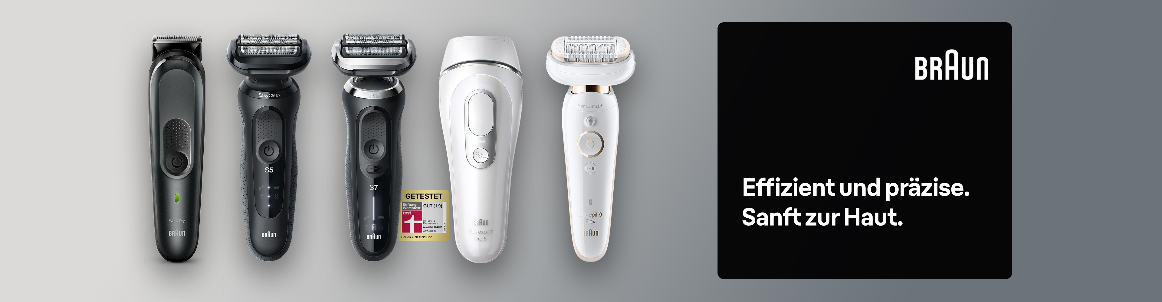 Braun Series 5 & 7 Rasierer, Braun Silk-expert Pro 5 Epilierer.