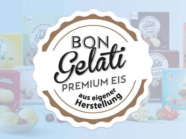 Bon Gelati: Premium-Eissortiment.