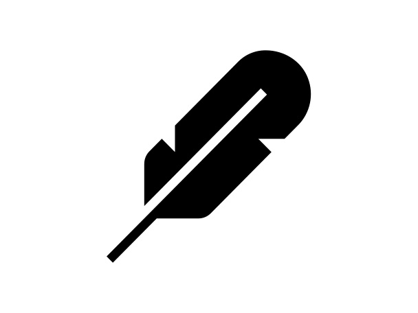 Stilisiertes Feder-Icon.