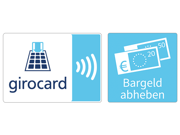 Girocard kontaktlos und Bargeldabhebung.