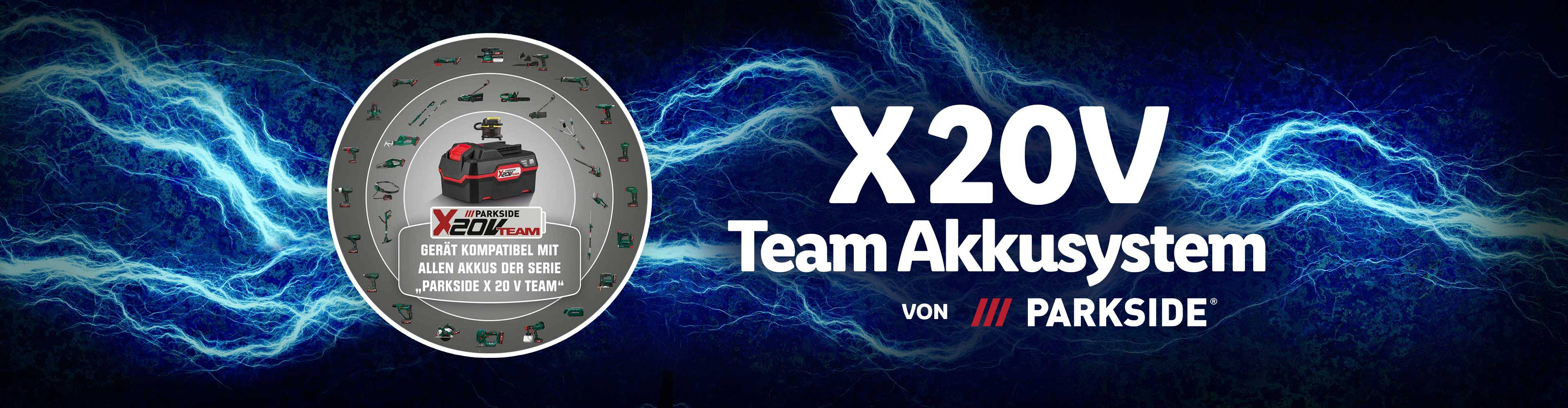 Parkside X20V Team Akkusystem: vielseitiges Werkzeug.