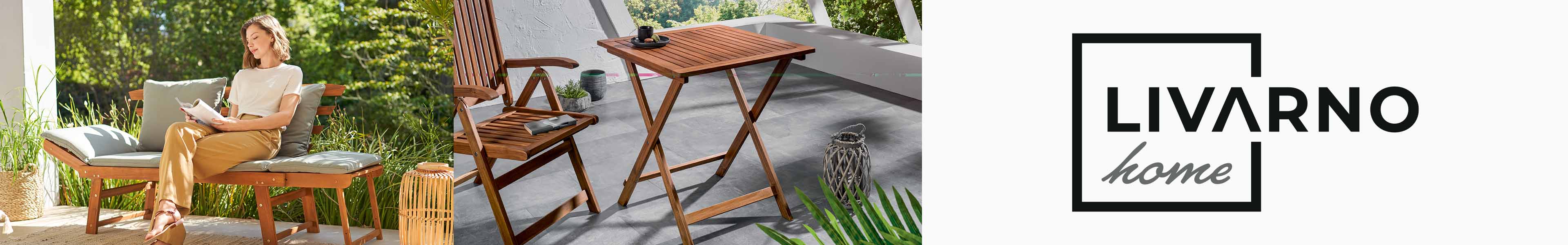 Livarno Home Gartenbank mit Kissen.