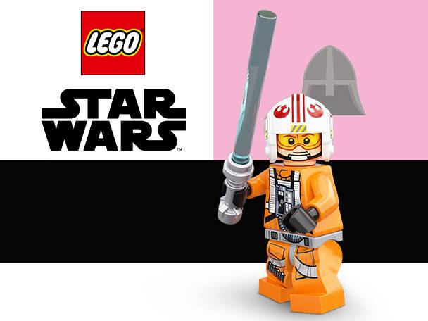 Lego Star Wars Figur: Luke Skywalker mit Lichtschwert.