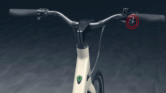 Fahrradlenker und Bedienelemente.