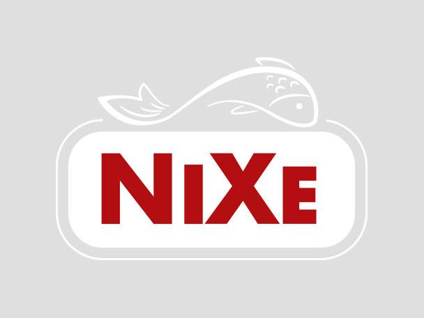 Nixe-Logo mit Fischmotiv.