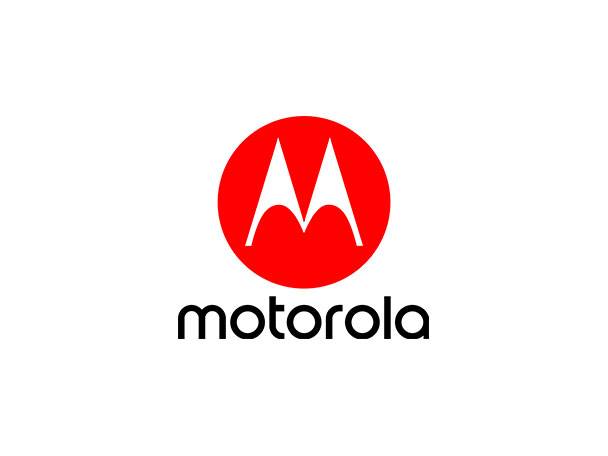 Motorola-Logo: Roter Kreis mit weißem M.