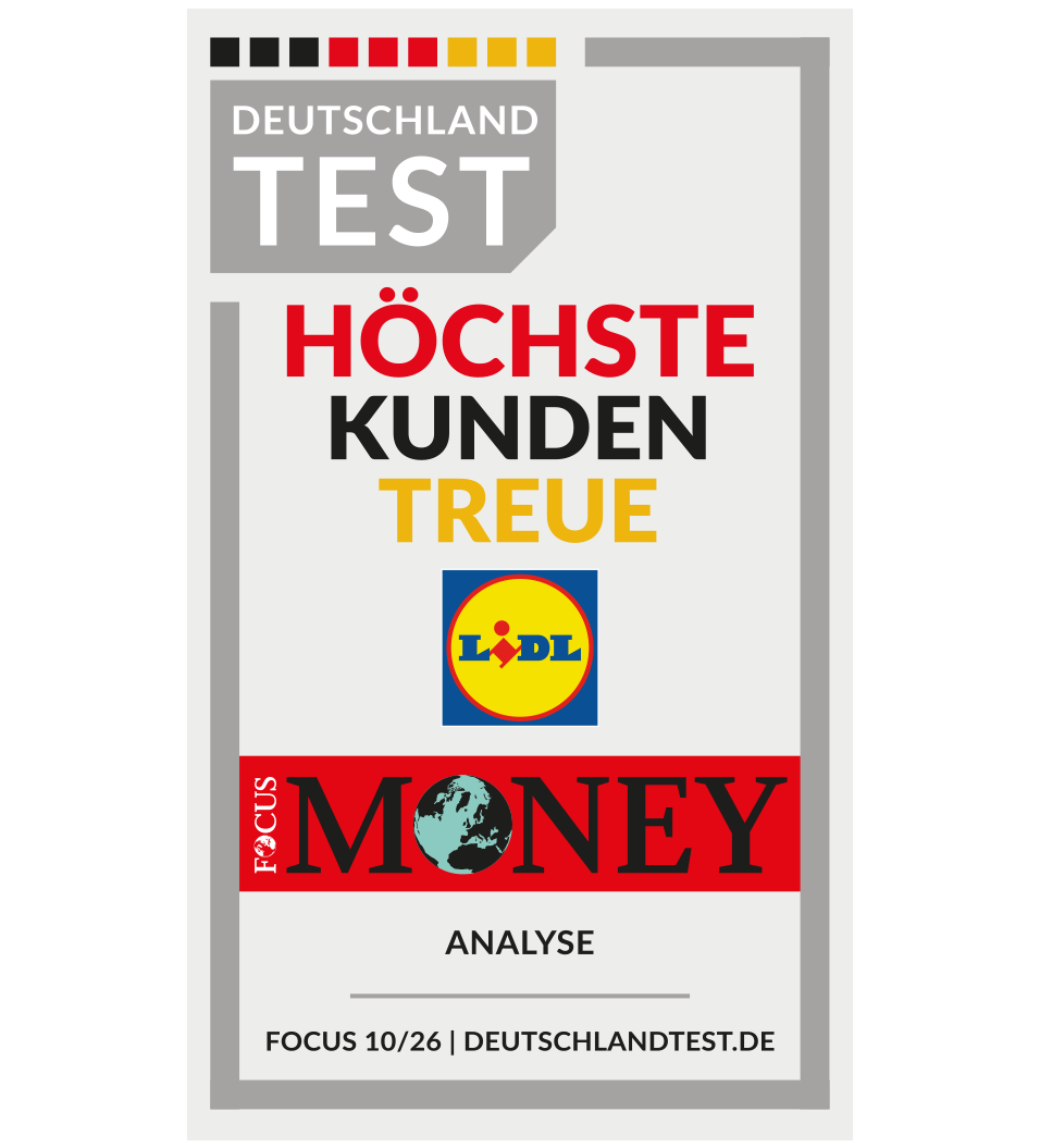 Auszeichnung für höchste Kundentreue, verliehen von Germanland Test und Focus Money.